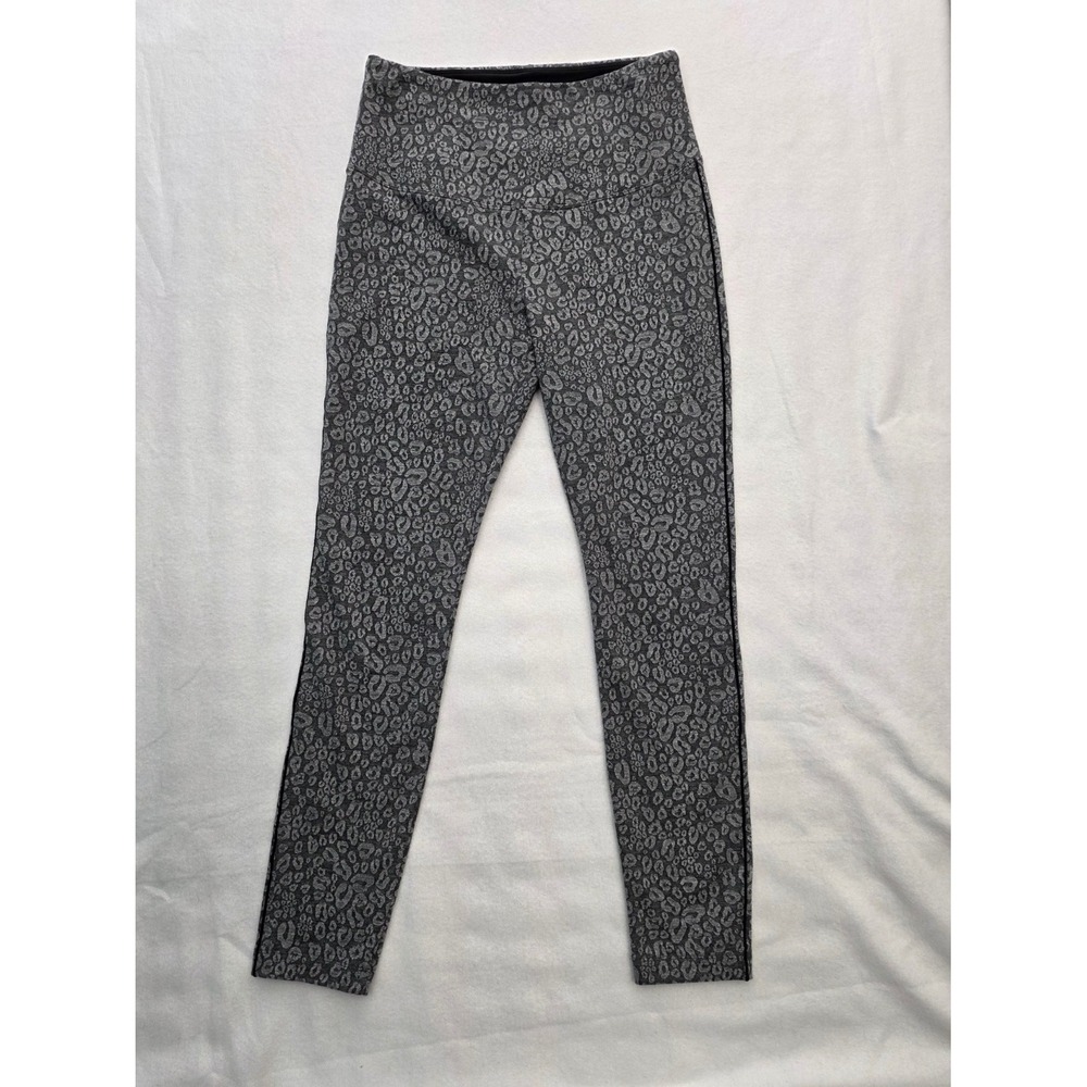 Lysse Leggings High Waist Slim M Gray Leopard Print Athleisure 10-2358-M1